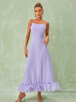 Dresses*Mew Mews Fashion Ilsa Spaghetti Maxi Dress In Violet