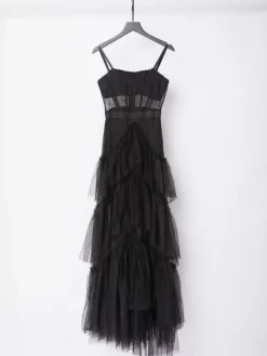 Dresses|Maxi Dresses*Mew Mews Fashion Inaya Mesh Maxi Dress In Black