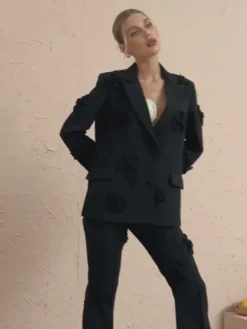 Blazers|Sets & Co-ords*Mew Mews Fashion Indiana Floral Embellished Blazer Set In Black