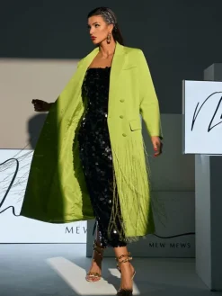 Coats & Jackets|Blazers*Mew Mews Fashion Inigo Crystal Fringe Blazer Coat