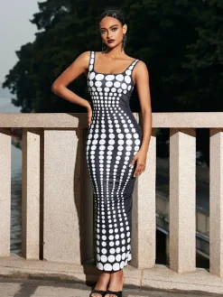 Dresses|Maxi Dresses*Mew Mews Fashion Ishi Dot Printed Maxi Dress In White