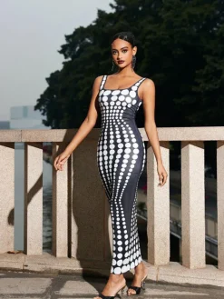 Dresses|Maxi Dresses*Mew Mews Fashion Ishi Dot Printed Maxi Dress In White