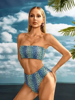 Bikini Sets|Swimwear*Mew Mews Fashion Ivoryx Leopard Bikini Two Piece Set