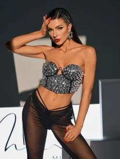 Tops*Bandage Izaiah Rhinestone Crop Top