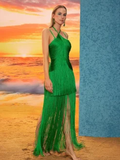 Maxi Dresses|Dresses*Bandage Izumi Fringe Maxi Dress