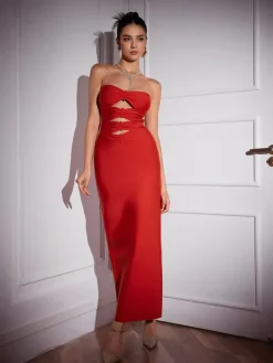 Dresses*Bandage Jacquelyn Strapless Cutout Maxi Dress