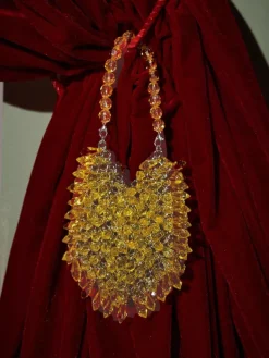 Bags*Mew Mews Fashion Jael Drip Yellow Rhinestone Mini Clutch