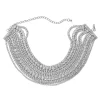 Necklaces*Mew Mews Fashion Jago Multi Layered Crystal Necklace In Silver