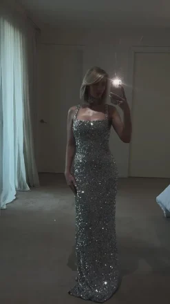 Dresses*Mew Mews Fashion Jahmir Spaghetti Sequin Maxi Dress With Choker