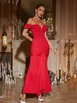 Dresses|Maxi Dresses*Mew Mews Fashion Jaidee V Neck Twisted Maxi Dress