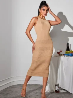 Dresses|Maxi Dresses*Mew Mews Fashion Jajuan Round Neck Knitted Maxi Dress