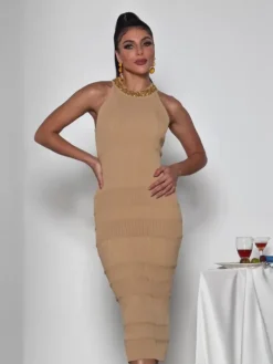 Dresses|Maxi Dresses*Mew Mews Fashion Jajuan Round Neck Knitted Maxi Dress