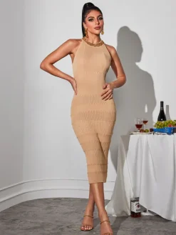 Dresses|Maxi Dresses*Mew Mews Fashion Jajuan Round Neck Knitted Maxi Dress