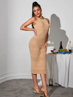 Dresses|Maxi Dresses*Mew Mews Fashion Jajuan Round Neck Knitted Maxi Dress