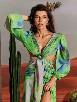 Dresses|Maxi Dresses*Mew Mews Fashion Janay Printed Cutout Maxi Dress