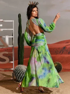 Dresses|Maxi Dresses*Mew Mews Fashion Janay Printed Cutout Maxi Dress