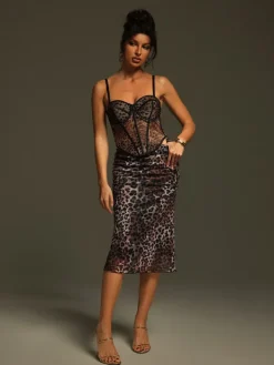 Skirts*Mew Mews Fashion Jecori Leopard Skirt