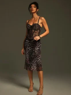 Skirts*Mew Mews Fashion Jecori Leopard Skirt