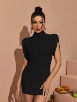 Dresses|Mini Dresses*Mew Mews Fashion Jessamy Ruched Mini Dress In Black