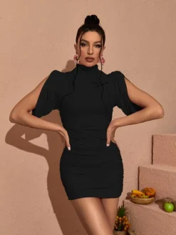 Dresses|Mini Dresses*Mew Mews Fashion Jessamy Ruched Mini Dress In Black