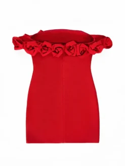 Dresses|Mini Dresses*Bandage Jester Off Shoulder Flower Dress
