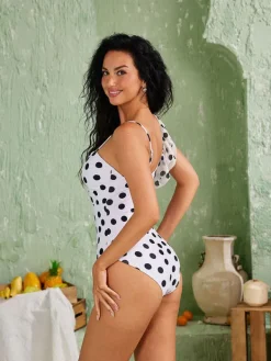 Bikini Sets|Swimwear*Mew Mews Fashion Jethro Dot Cutout Swimwear Two Piece Set