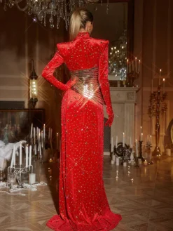Dresses|Maxi Dresses*Embellishment Jonson Rhinestone Embellished Split Maxi Dress