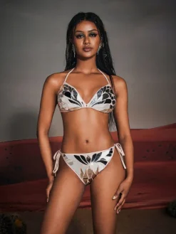 Bikini Sets|Embellishment*Embellishment Josue Acrylic Embellished Bikini Two Piece Set In Silver