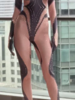 Jumpsuits & Romper|Embellishment*Embellishment Journee Printed Rhinestone Gloves Jumpsuit