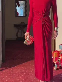 Dresses|Maxi Dresses*Mew Mews Fashion Joyanne Long Sleeve Bow Maxi Dress