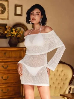 Mini Dresses|Dresses*Mew Mews Fashion Juliea Off Shoulder Knitted Mini Dress