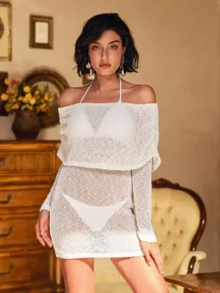 Mini Dresses|Dresses*Mew Mews Fashion Juliea Off Shoulder Knitted Mini Dress