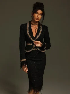 Blazers|Sets & Co-ords*Mew Mews Fashion Kadience Long Sleeve Feather Skirt Set