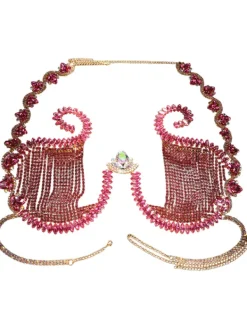 Tops*Mew Mews Fashion O/S Kalindi Halterneck Rhinestone Bralette