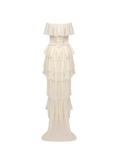 Dresses|Maxi Dresses*Mew Mews Fashion Katrina Strapless Ruched Mesh Maxi Dress