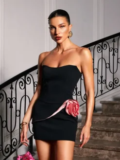Dresses|Mini Dresses*Mew Mews Fashion Kennedy Strapless Flower Mini Dress