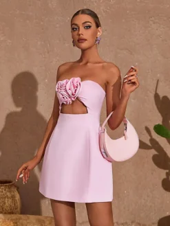 Dresses|Mini Dresses*Mew Mews Fashion Kinsley Strapless Cutout Mini Dress In Pink