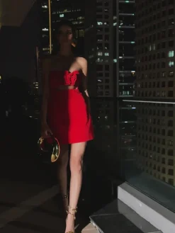 Dresses|Mini Dresses*Mew Mews Fashion Kinsley Strapless Cutout Mini Dress In Red