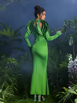 Dresses|Maxi Dresses*Mew Mews Fashion Laina Long Sleeve Cutout Beaded Maxi Dress