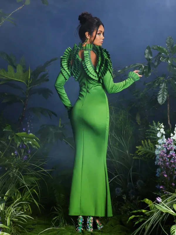 Dresses|Maxi Dresses*Mew Mews Fashion Laina Long Sleeve Cutout Beaded Maxi Dress