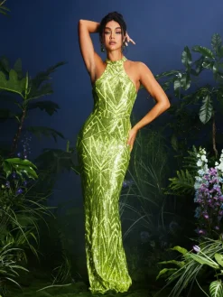 Dresses|Maxi Dresses*Mew Mews Fashion Lajita Halterncke Sequin Maxi Dress