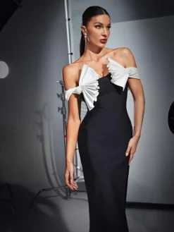 Dresses|Midi Dresses*Bandage Landen Off Shoulder Pleated Dress