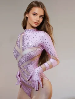 Jumpsuits & Romper*Jiu Bajia O/S Latrisha Long Sleeve Printed Jumpsuit In Pink