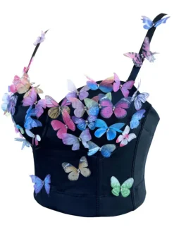 Tops*Mew Mews Fashion Leroy Butterfly Embellished Top