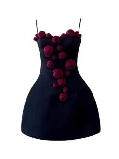 Dresses|Mini Dresses*Mew Mews Fashion Leshaw Spaghetti Flower Mini Dress