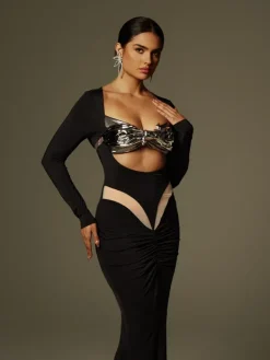 Armor Tops|Tops*Mew Mews Fashion O/S Lianne Bow Twisted Armor Top In Silver