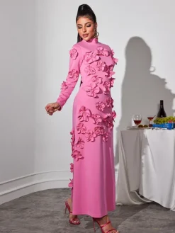 Dresses*Mew Mews Fashion Liluri Long Sleeve Flower Maxi Dress