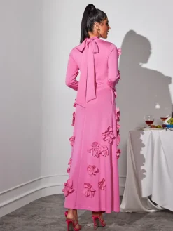 Dresses*Mew Mews Fashion Liluri Long Sleeve Flower Maxi Dress