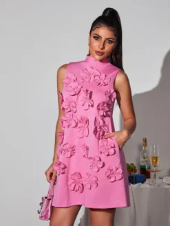 Dresses|Mini Dresses*Mew Mews Fashion Liluri Sleeveless Flower Mini Dress