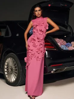 Dresses|Maxi Dresses*Mew Mews Fashion Liluri Sleeveless Flower Maxi Dress